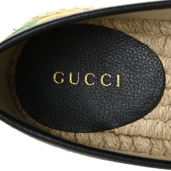 100% AUTHENTIC GUCCI MONOGRAM MULTICOLOR ESPADRILLES SHOES SIZE 35 - Picture 5 of 10